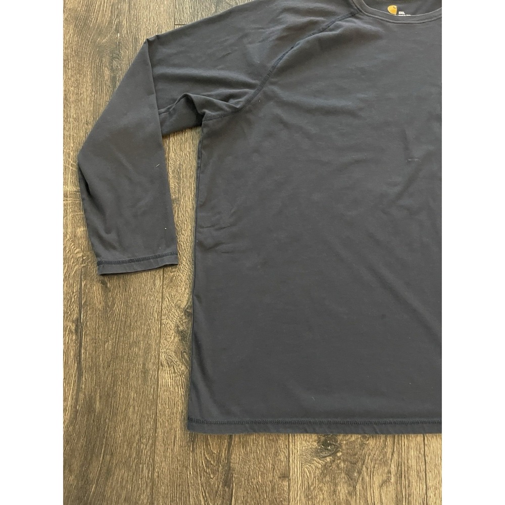 Carhartt Shirt Mens 2XL Blue Long Sleeve Tee Heavyweight Workwear Relaxed Fit - Picture 3 of 9